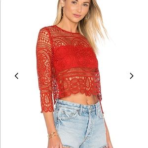 Lovers + Friends Bloom Crochet top.
